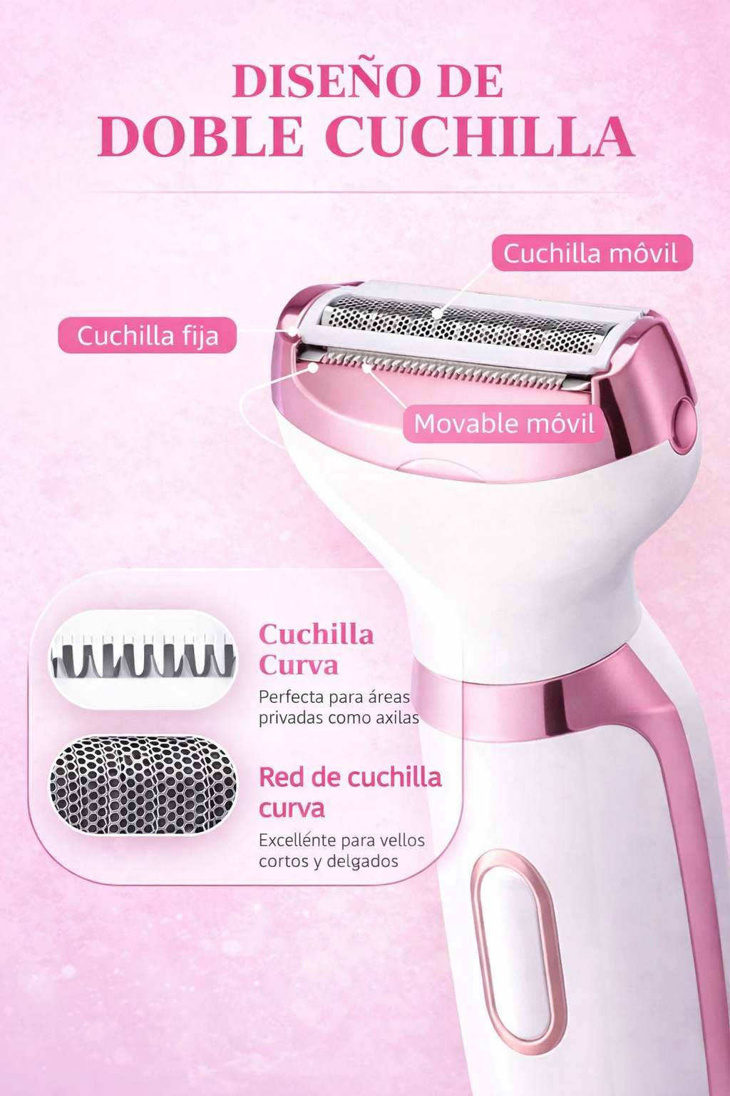 Piel suave en minutos sin dolor Depiladora 4 en 1 para rostro y cuerpo